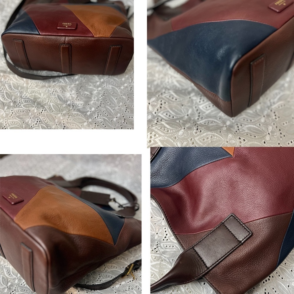 Fossil Women Emerson Satchel Dark Patchwork. NWOT - Picture 4 of 7